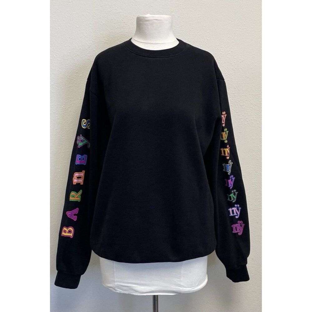 Barney's New York X Greg Yuna Black Crewneck Multicolored Graphic Sweatshirt L